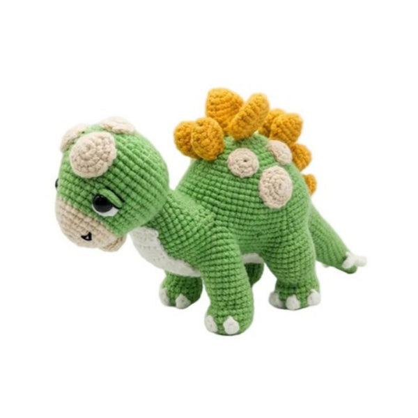 Crochet Green Stegosaurus, handmade crochet dinosaur toy, approx. 20 cm, image 1 | Bali Bubs