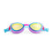Colorful swim goggles on a white background