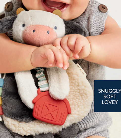 Itzy Lovey Plush And Teether Toy - Cow