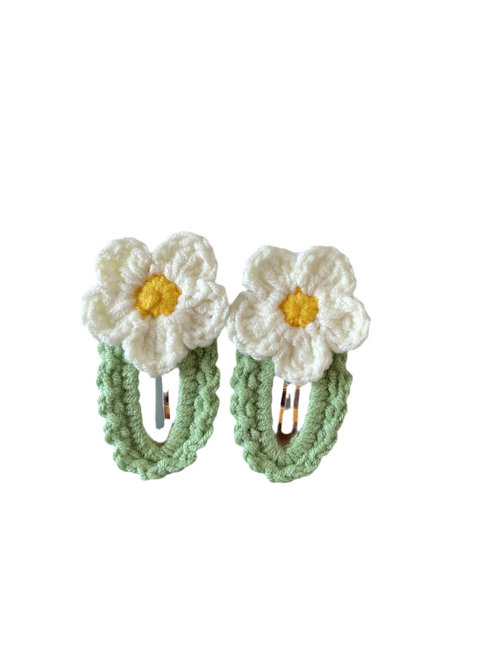 Crochet Daisy Hair Clips