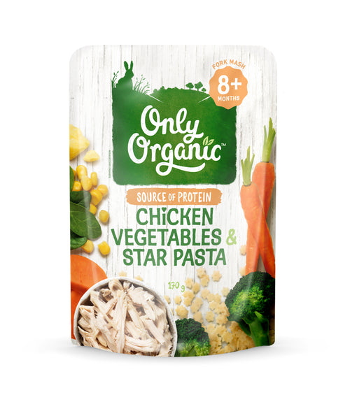 Only Organic Chicken Vegetables Star Pasta (8+months)