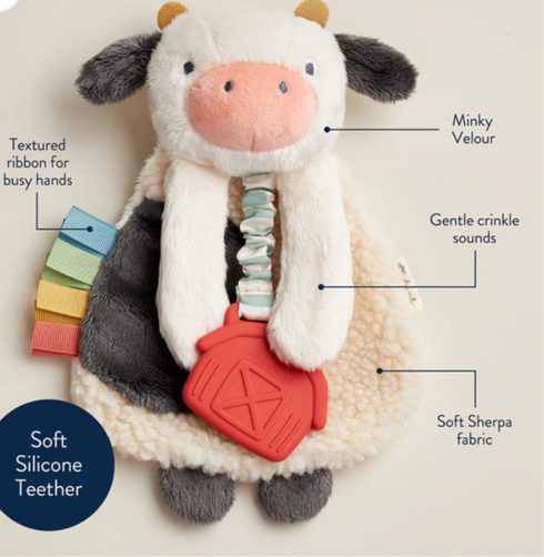 Itzy Lovey Plush And Teether Toy - Cow