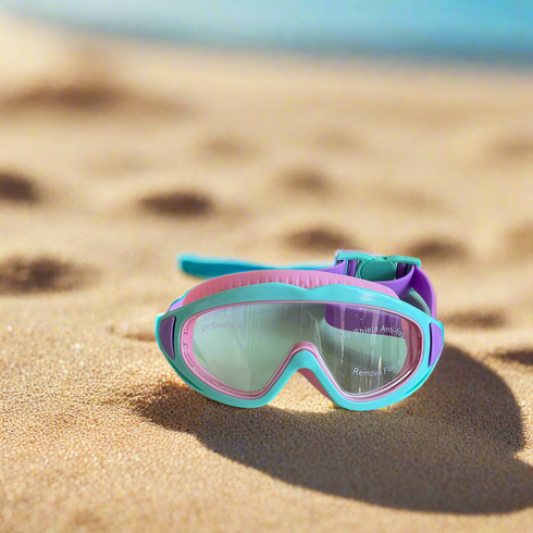 Swim Goggles Pink Green Small