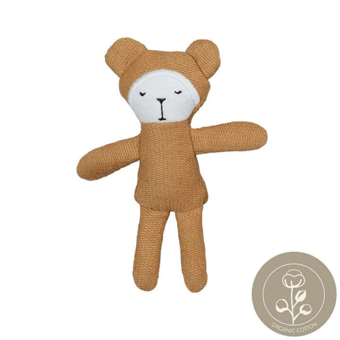 Fabelab bear pocket friend plush toy - organic cotton stuffed animal