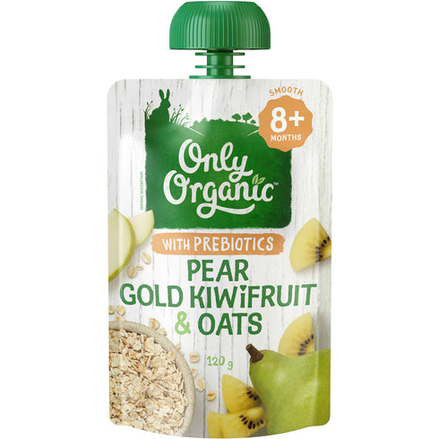 Only Organic pear gold kiwifruit and oats pouch