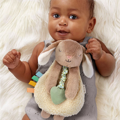 Itzy Ritzy Itzy Lovey Taupe Bunny plush and silicone teether