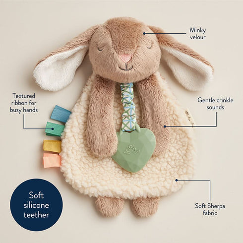 Itzy Lovey Taupe Bunny sherpa plush