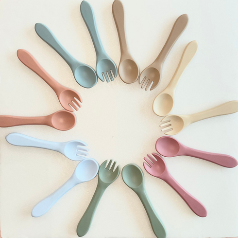 Silicone food grade spoon and fork