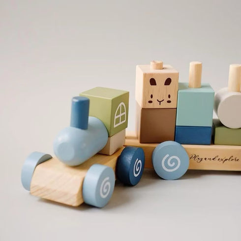 Wooden Train Stacking Blocks