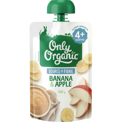 Only Organic banana and apple baby food pouch