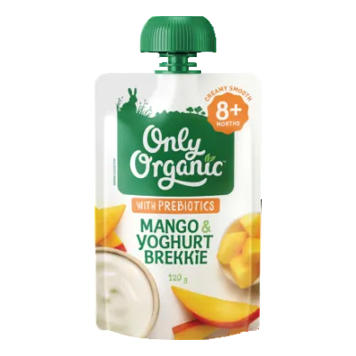 Only Organic mango and yogurt brekkie pouch with prebiotics