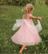 Red and Pink heart tulle dress with fairy princess wings for birthday parties