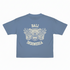 Blue t-shirt with 'Bali Indonesia' design on a white background