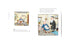 Illustrations from a children's book showing two scenes with characters in a room.