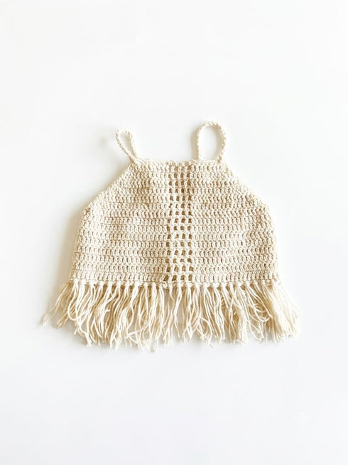Hali Tassle Top in Beige