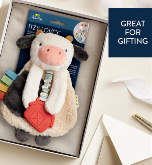 Itzy Lovey Plush And Teether Toy - Cow