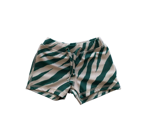 Zebra print swim shorties