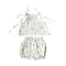 Floral-patterned top and shorts set in cotton