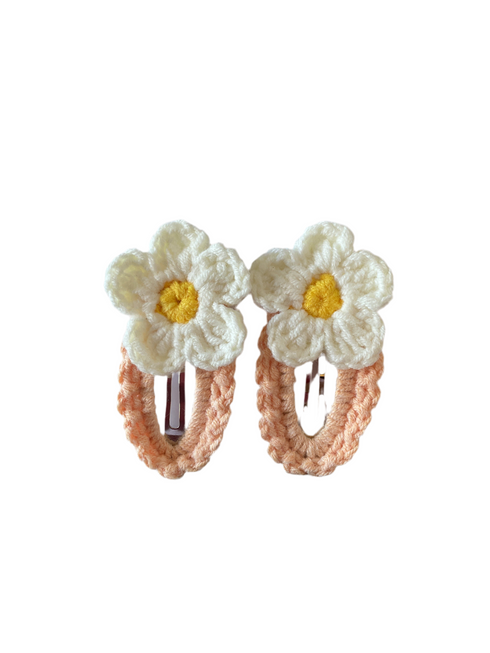 Crochet Daisy Hair Clips