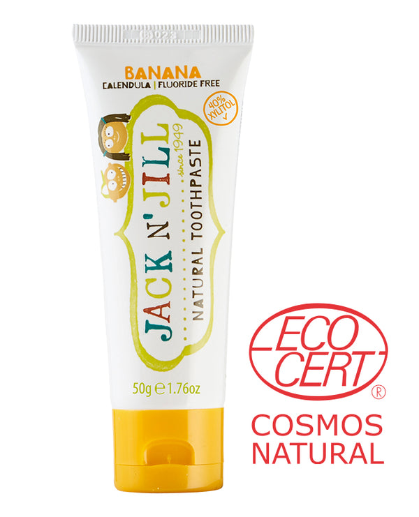 Jack N' Jill natural kids toothpaste 50g in Banana, image 1 | Bali Bubs