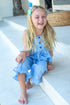 blue and white gingham cotton set