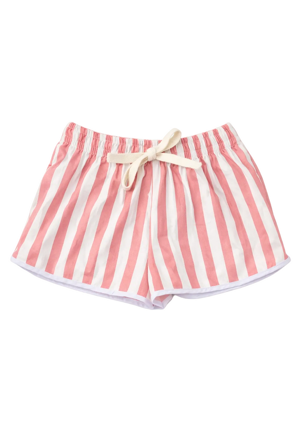 Pink and white striped racer shorts retro girls shorts