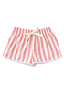 Pink and white striped racer shorts retro girls shorts