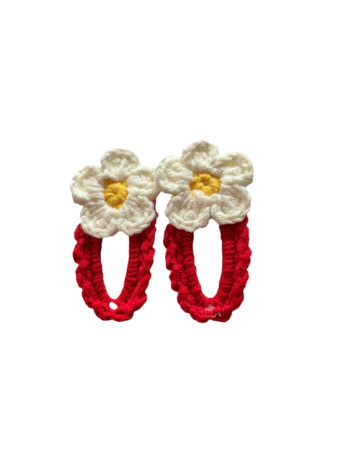 Crochet Daisy Hair Clips