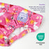 Pink children's diaper with colorful prints