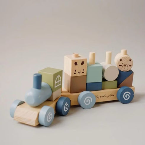 Wooden Train Stacking Blocks