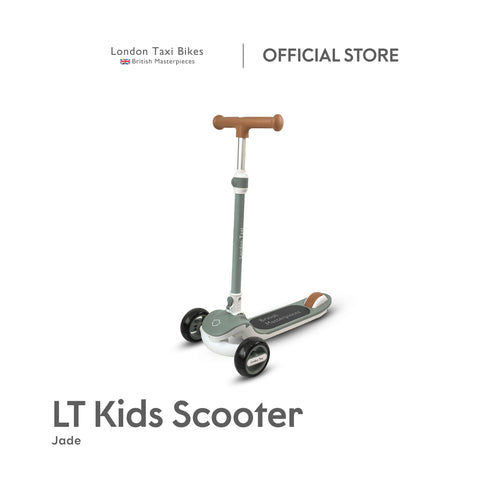 London Taxi kids scooter in jade with lean-to-steer LED light-up wheels | Bali Bubs