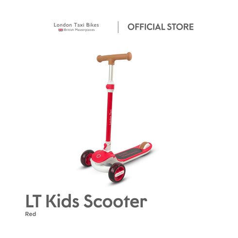 London Taxi kids scooter in red with lean-to-steer LED light-up wheels | Bali Bubs