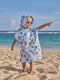 Kids Microfiber Poncho Ocean