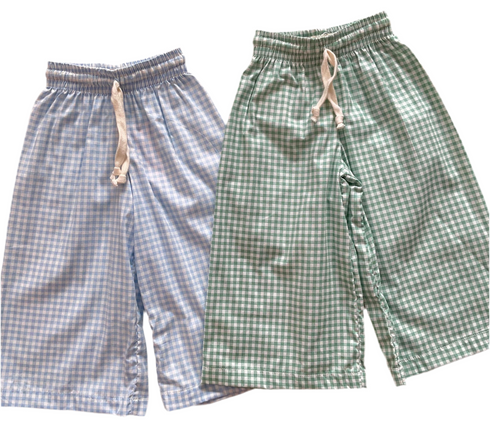 Cotton long checkered pants