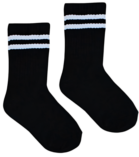 Black white striped socks