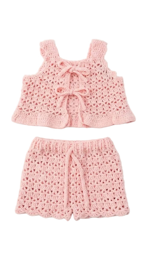 HALI CROCHET SET IN BABY PINK