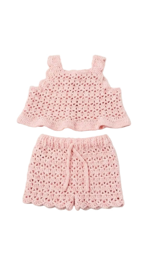 HALI CROCHET BABY PINK SET