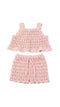 Pink girls crochet top and shorts handmade in bali.