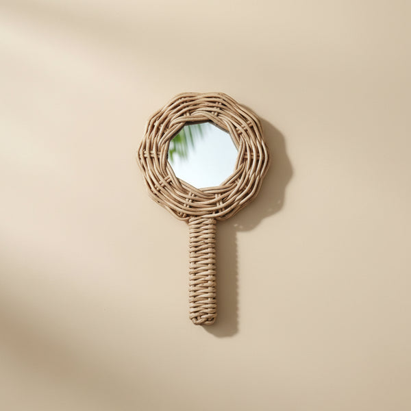 Handmade rattan kids vanity mirror