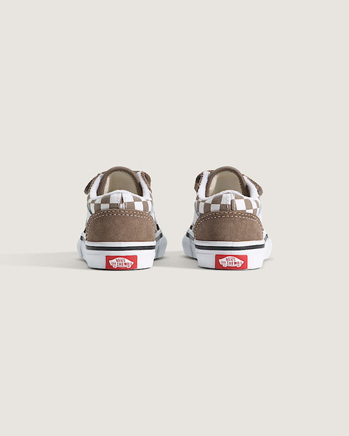 Vans Toddler Old Skool V Checkerboard Shoe Walnut Brown