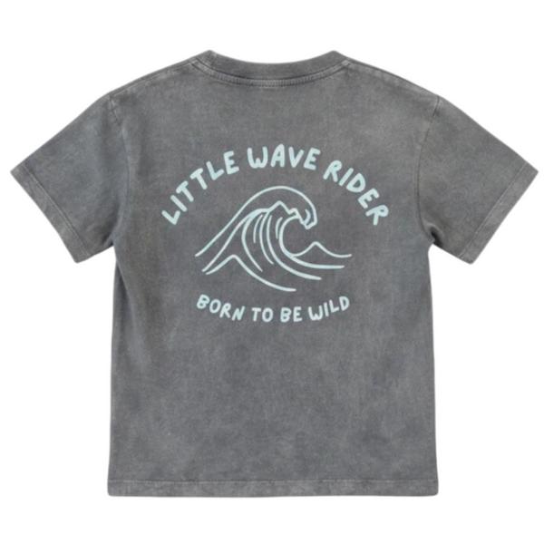 Little wave rider boys stone washed surf tshirt