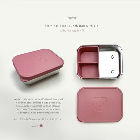 Lunch box stainless steel with silicone lid
