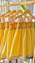 Cotton yellow dress with crochet chest