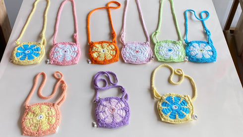 Yellow Flower Crochet Bag