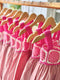 Cotton pink dress with crochet on the chest