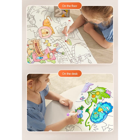 Colouring Scroll Sticker Adhesive - The Amazing Dinosaurs