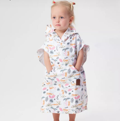 Kids Microfiber Poncho Tiger