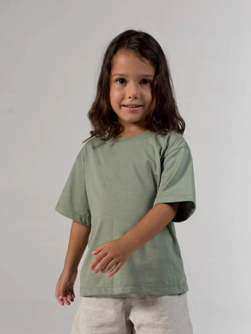 Cotton T-Shirt in Celery Green