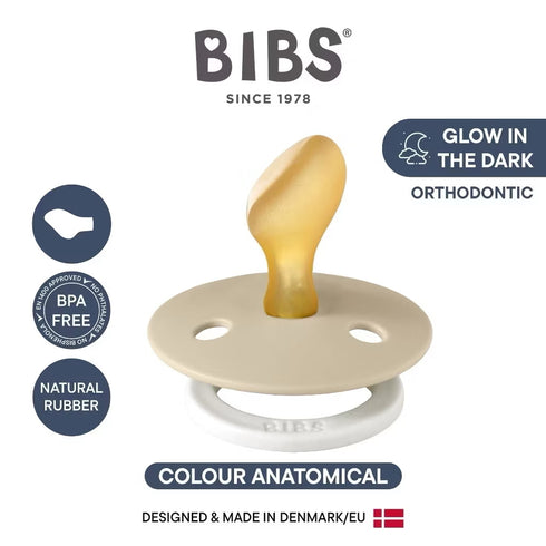 BIBS orthodontic pacifier with glow-in-the-dark pacifier