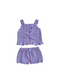 lilac crochet handmade top and shorts set